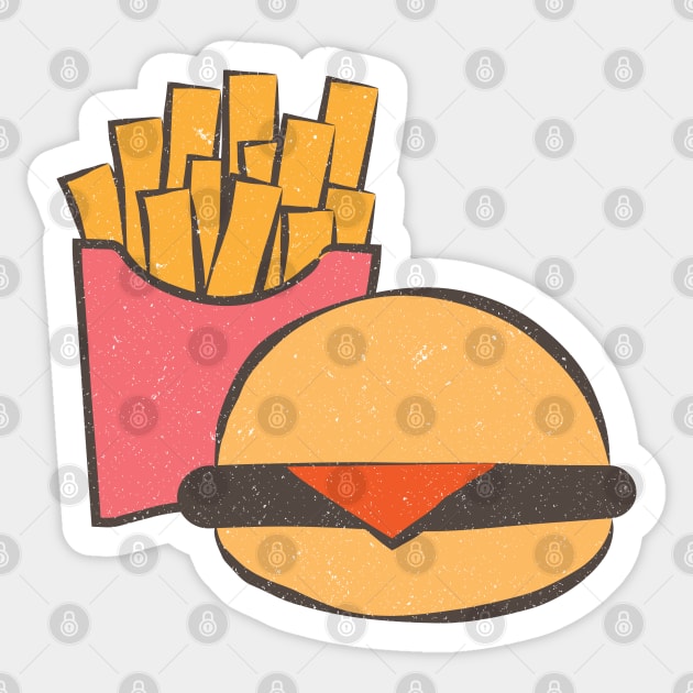 Burger and Fries Sticker by Commykaze